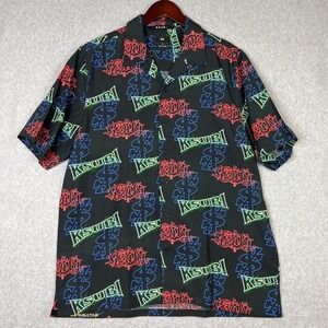 Ksubi Shirt Mens M Glow Resort Short Sleeve Button Up Camp All Over Print